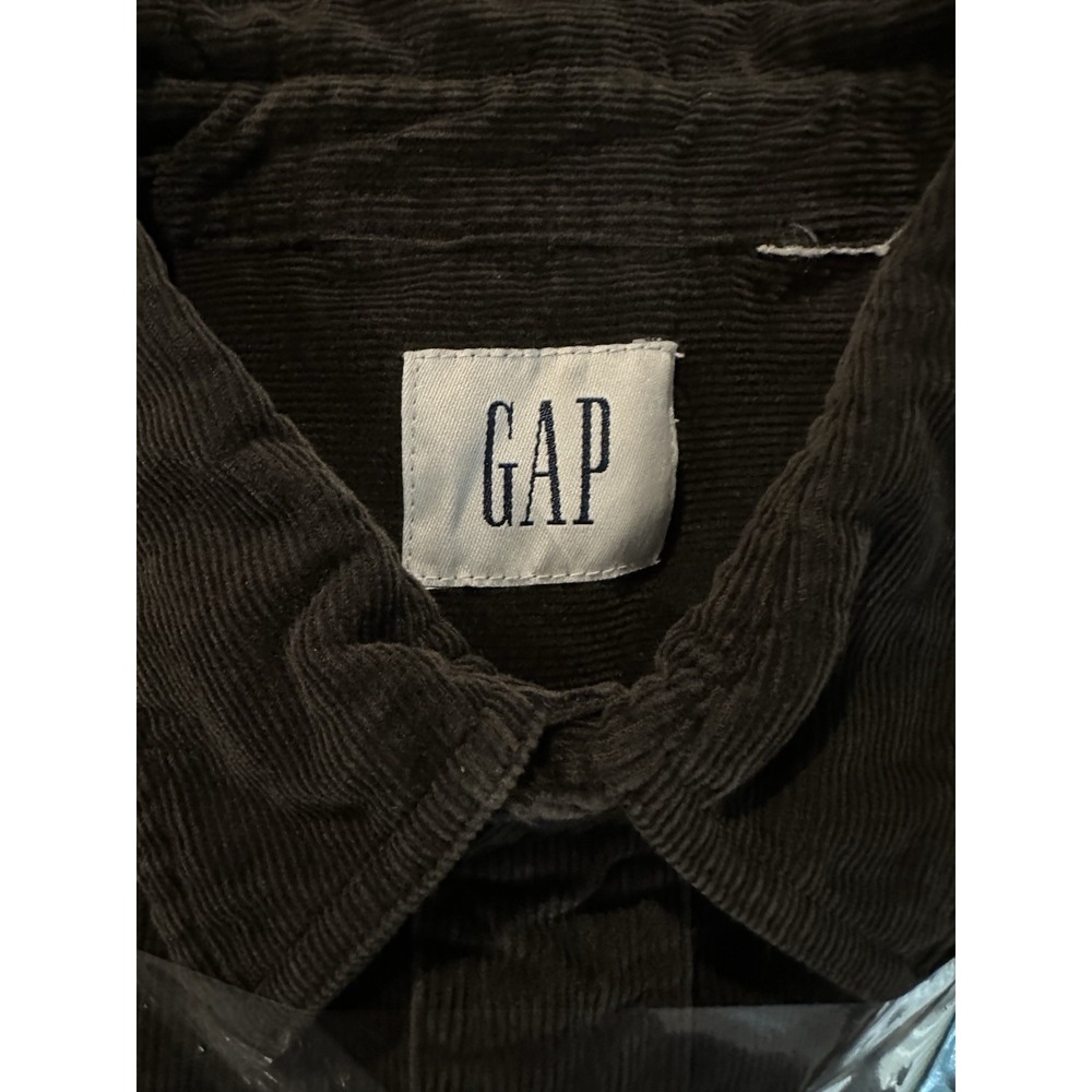 GAP Mens Corduroy Button Down Shirt Long Sleeve‎ Two Pocket Olive Brown READ